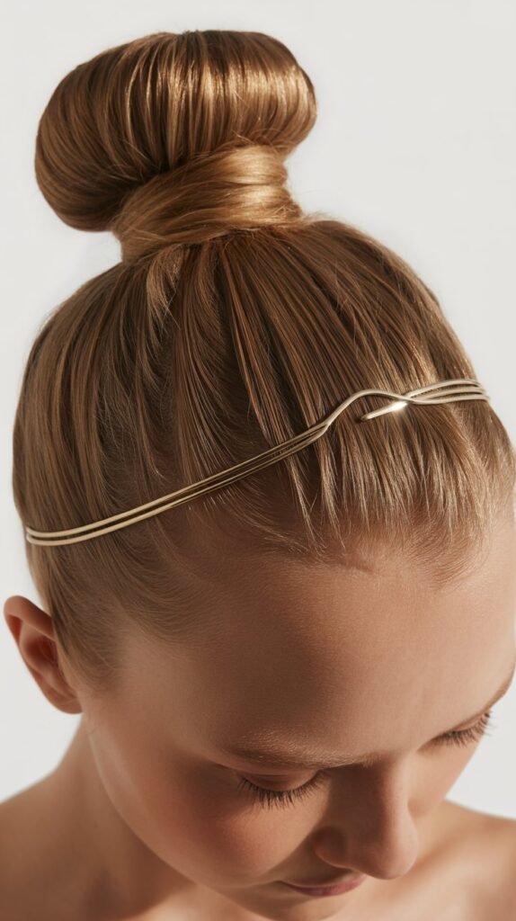Sleek High Bun with Wire Headband
