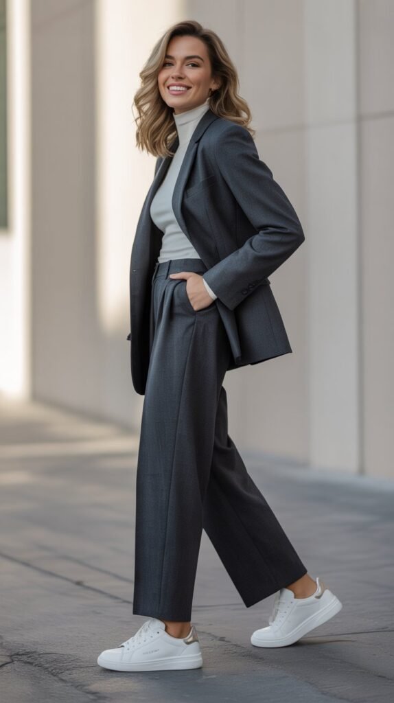 Suit Separates with Sneakers