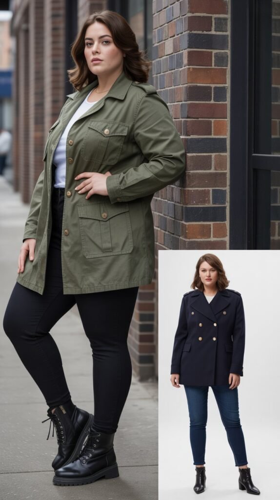 Military-Inspired Jacket with Fitted Basics