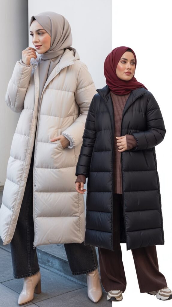 Longline Down Coat Over Everyday Casual Outfit