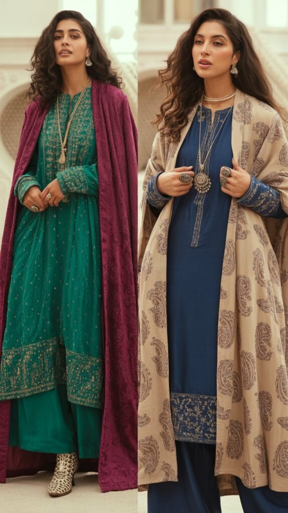 Layered Kurta with Long Jacket
