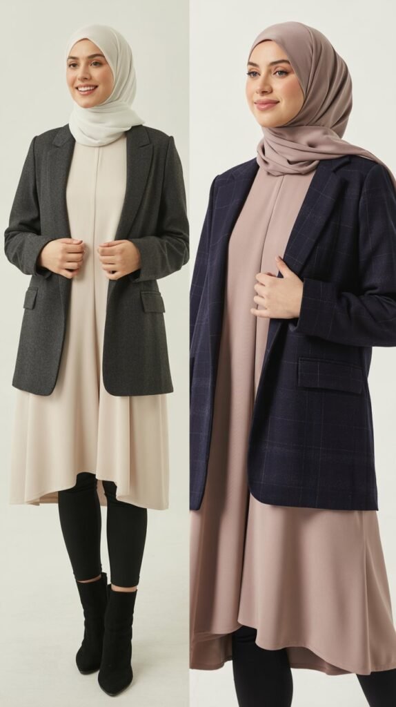 Wool Blazer with Tunic and Leggings