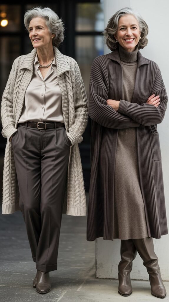 Textured Knit Cardigan Layers