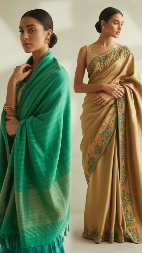 Pashmina Shawl with Silk Saree