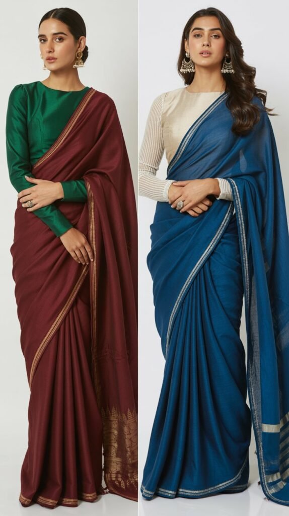  Woolen Saree with Full-Sleeve Blouse