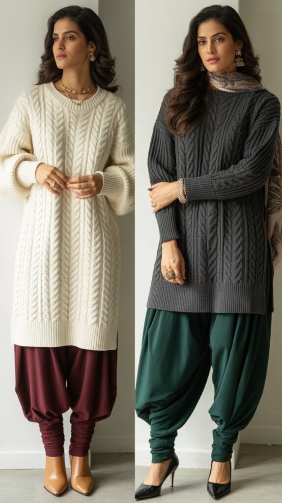 Sweater Dress Over Churidar