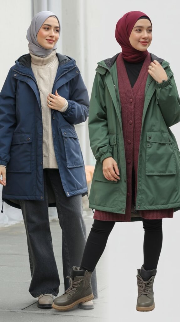 Waterproof Parka Over Casual Layers