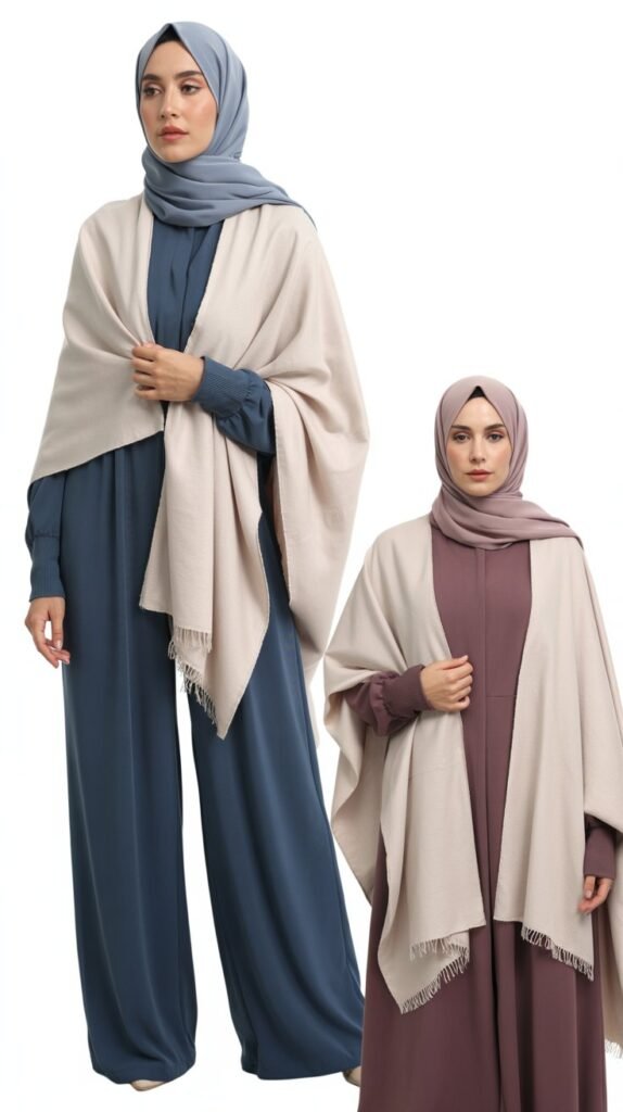 Cashmere Wrap with Wide-Leg Jumpsuit