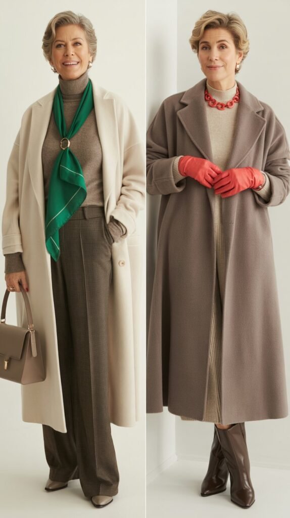 Layered Neutrals with Pop of Color