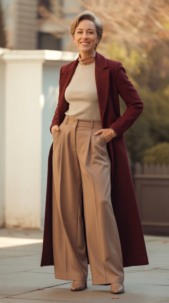 Wide-Leg Trousers with Fitted Tops
