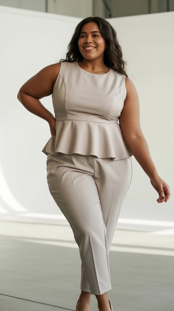 Peplum Top with Cigarette Pants