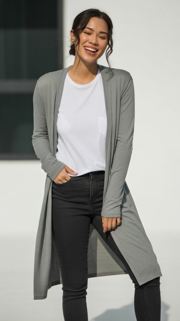  Long Cardigan as Outerwear Alternative