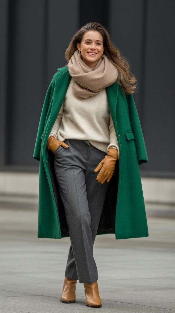  Colored Coat with Neutral Base Outfit