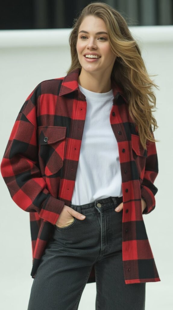 Plaid Shirt Jacket Over Everything