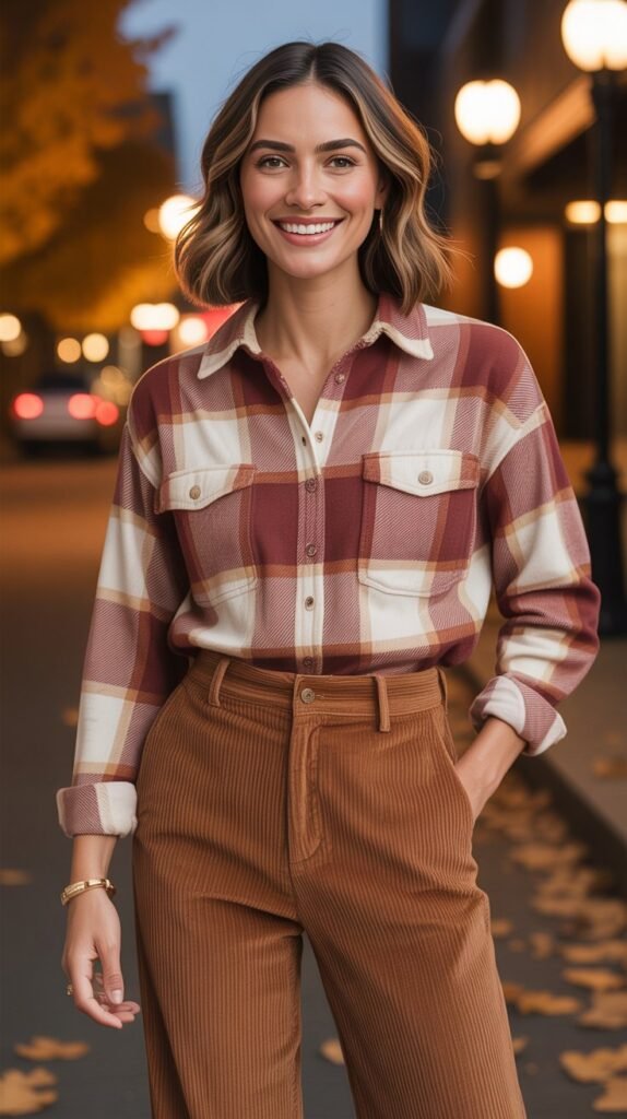 Flannel Shirt with Corduroy Pants