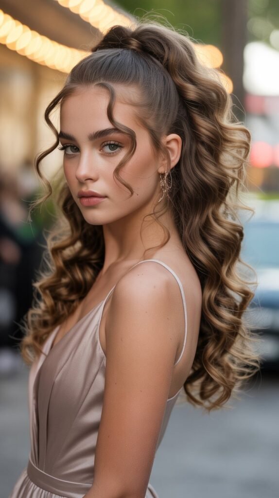 Curled Ponytail Half-Up