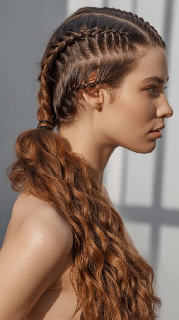 Triple Braided Ponytail