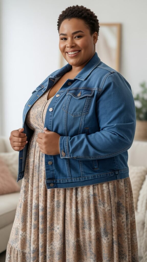 Denim Jacket with Maxi Dress