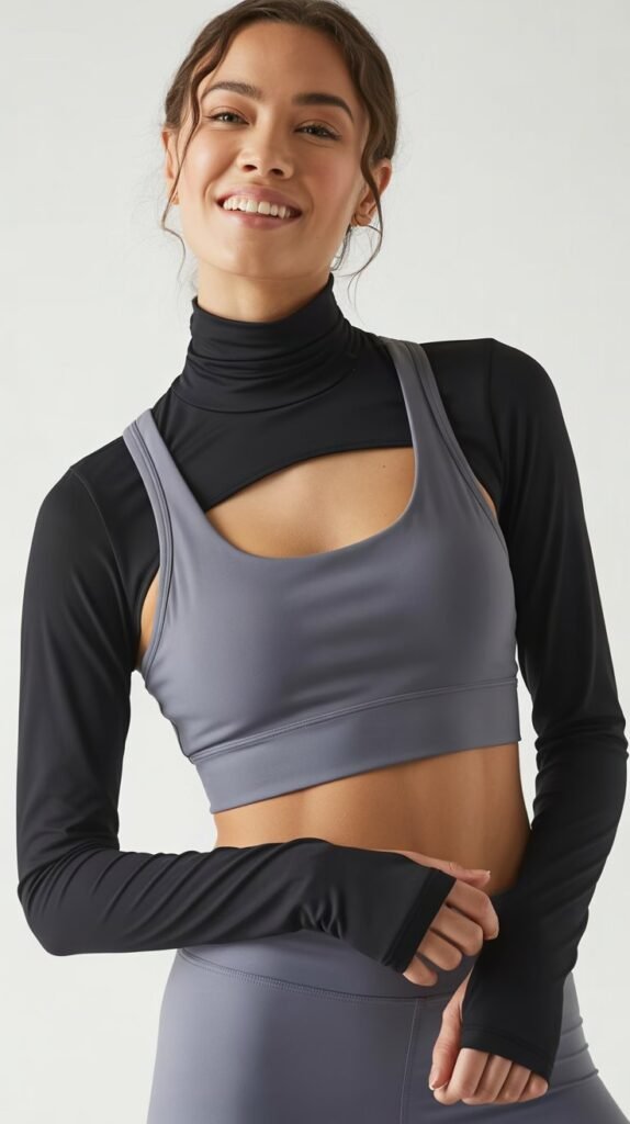 Turtleneck Under Sports Bra