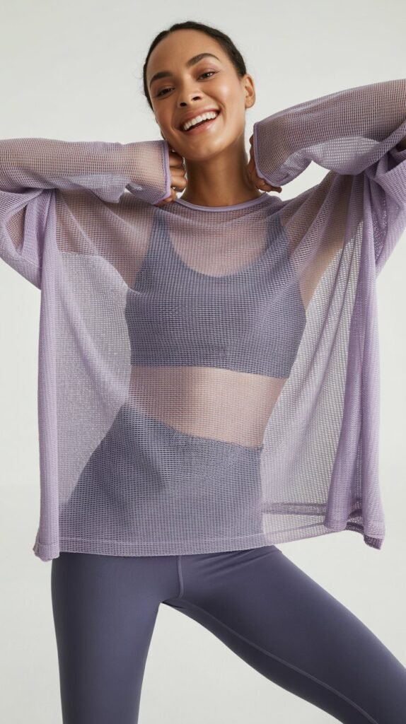Mesh Layer Over Athletic Wear