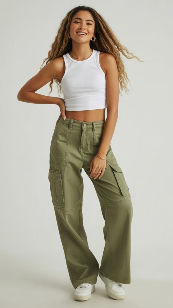 Cargo Pants with Cropped Tops