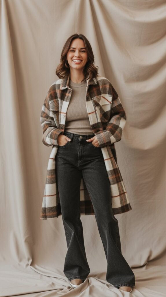 Shacket with Thermal and Straight Jeans