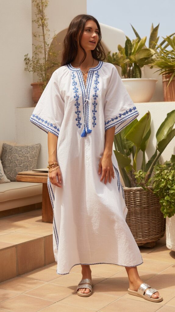 33 Chic Self Care Sunday Outfit Ideas to Dress to Impress 27 a flowing cotton caftan in white with bl LGkMPxvWSFqiXLFQNjh80g sZk2Ei0rRVu2t2 akLzvSA