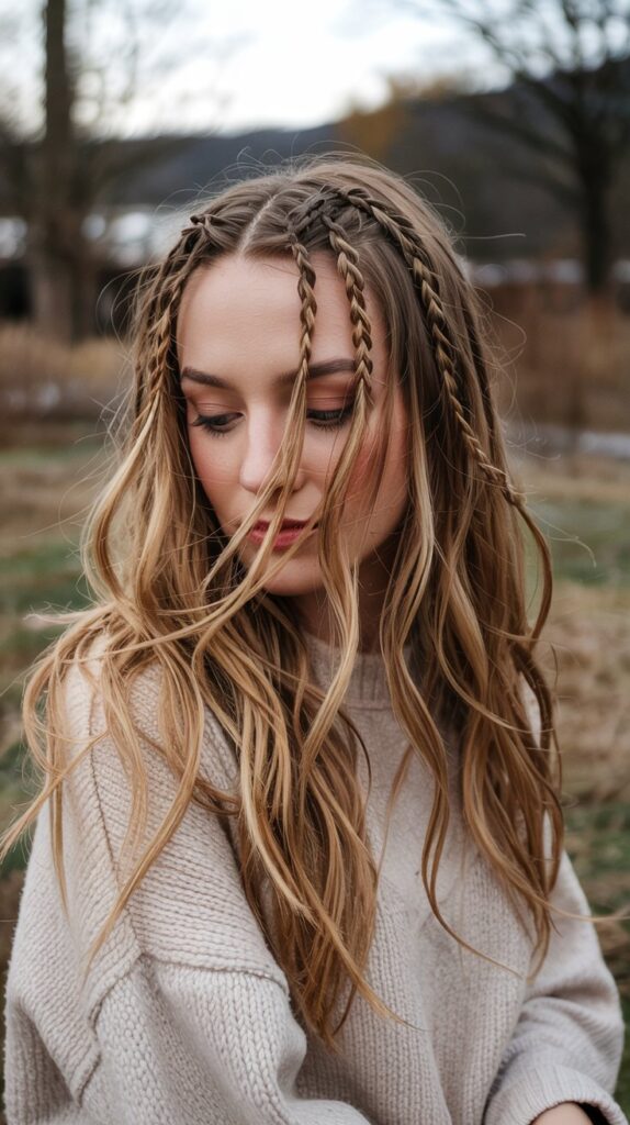 33 Easy Winter Hair Braids You'll Love 30 Accent Braids with Loose Hair