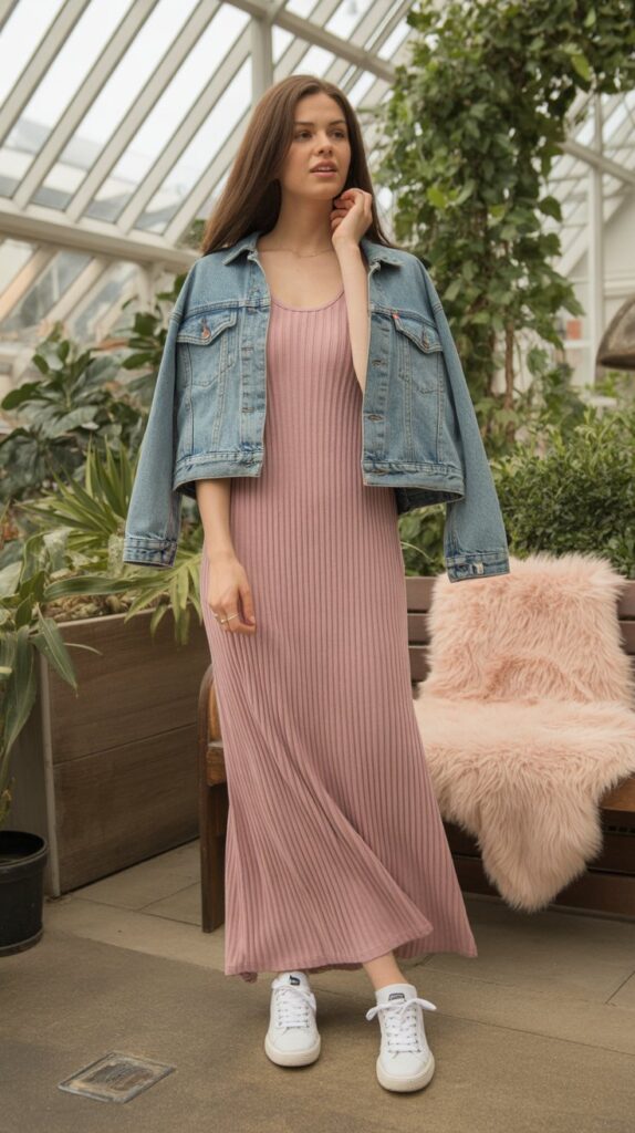 33 Chic Self Care Sunday Outfit Ideas to Dress to Impress 7 Maxi Dress in Soft Knit