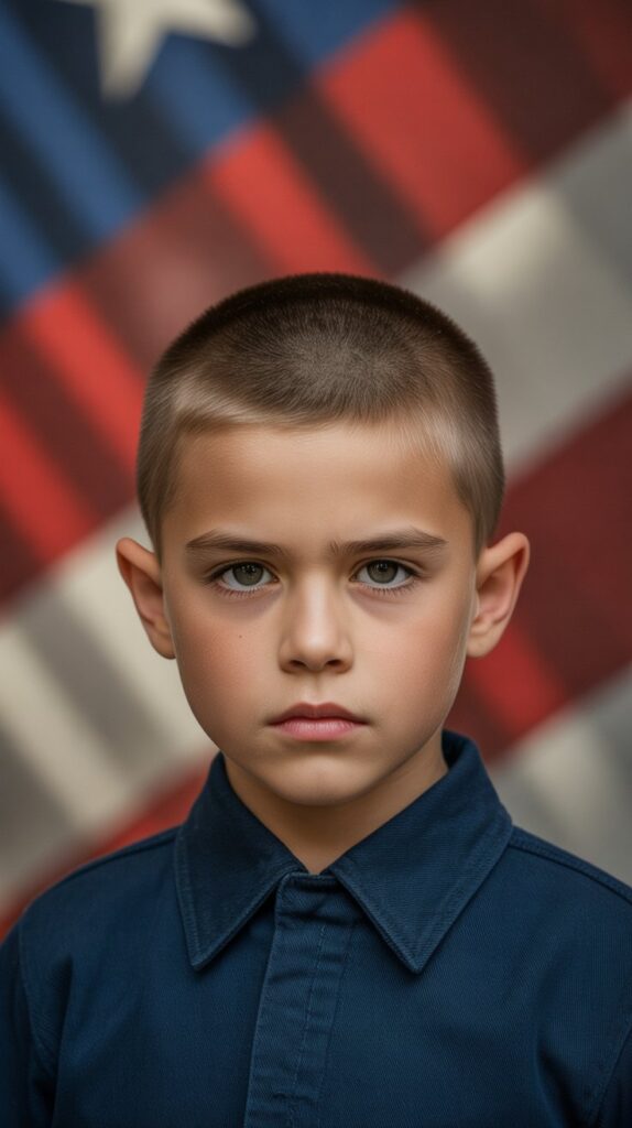 25 Little Boy Haircuts for Straight Hair That Always Look Neat 23 Military Regulation Cut