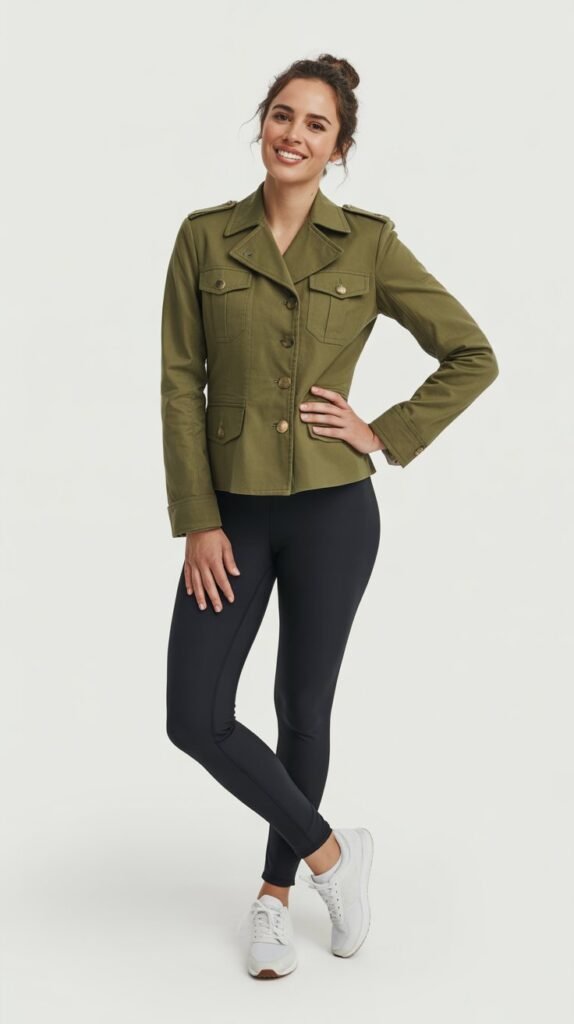 Military Jacket and Athletic Bottom