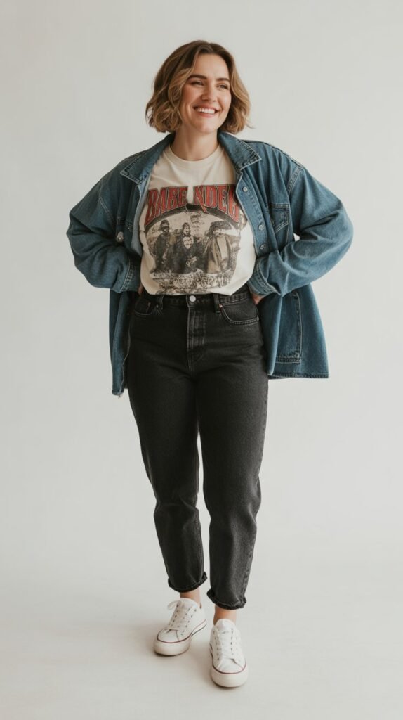 Graphic Tee Layered Under Everything