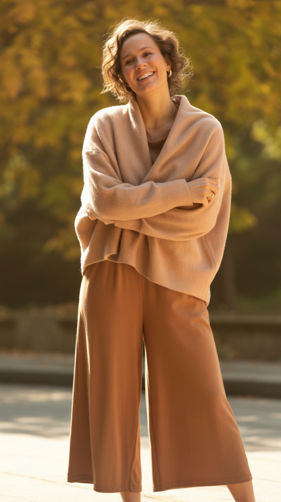 Wrap Sweater with Culottes