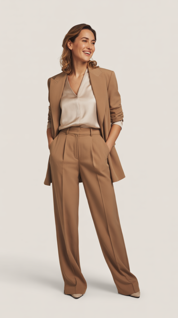 The High-Waisted Trousers with Tucked-In Top