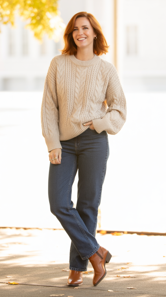 The Classic Denim and Sweater Combination