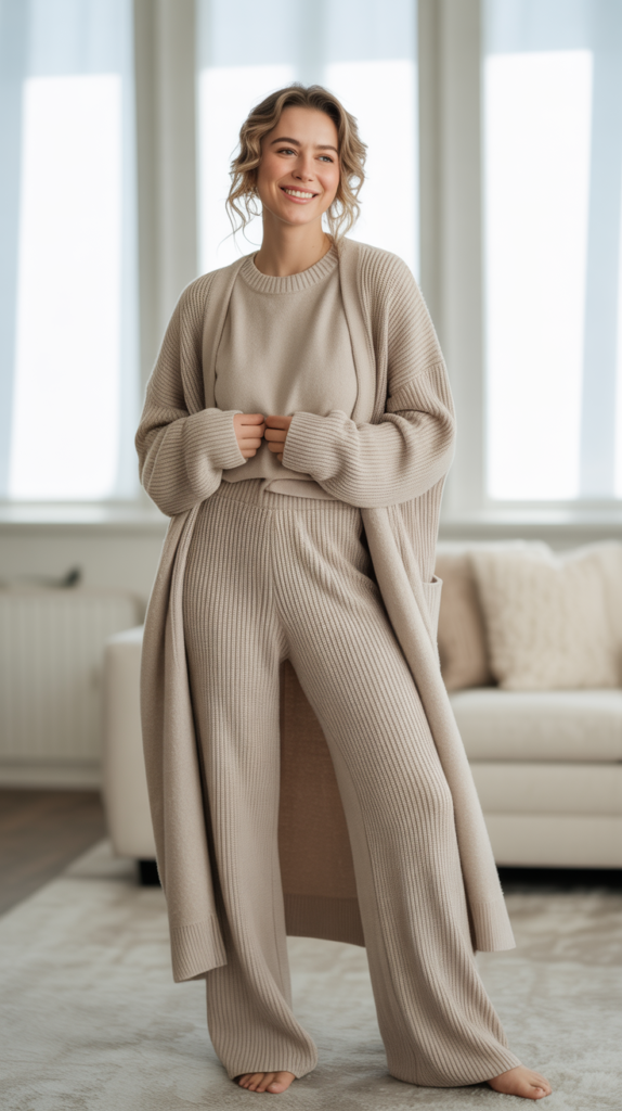 Knit Co-Ord Set with Long Cardigan