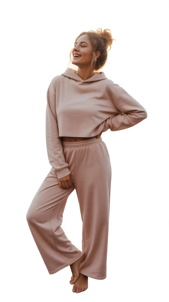 Cropped Hoodie with Wide-Leg Sweatpants