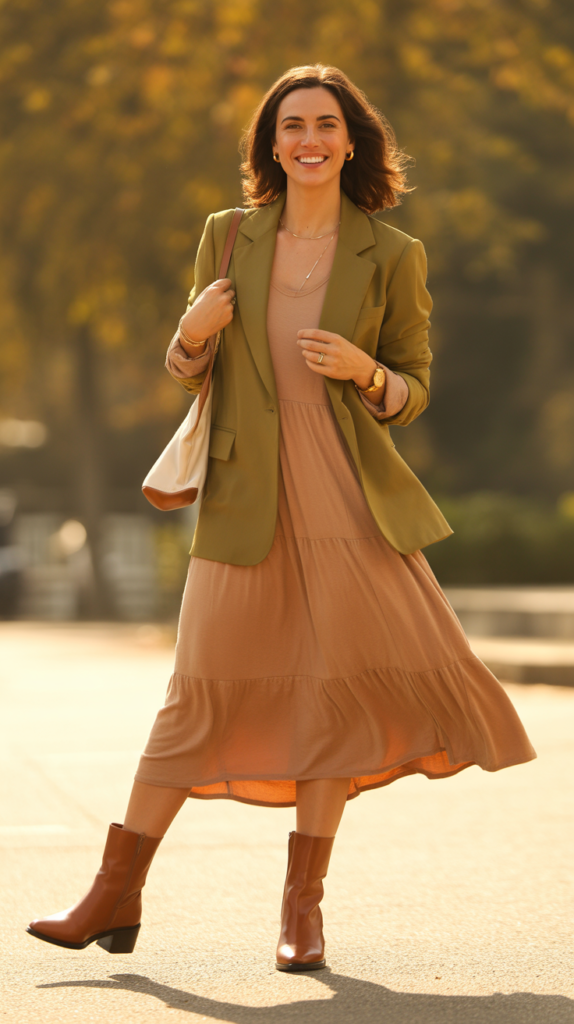 The Casual Dress with Outerwear Layer