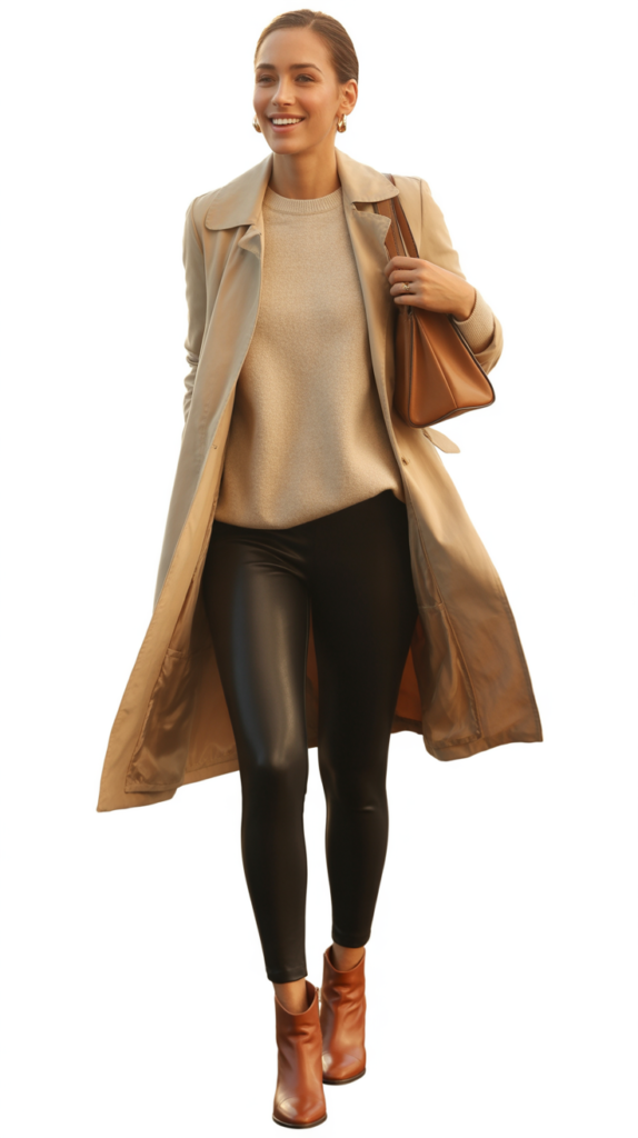 Trench Coat and Leggings