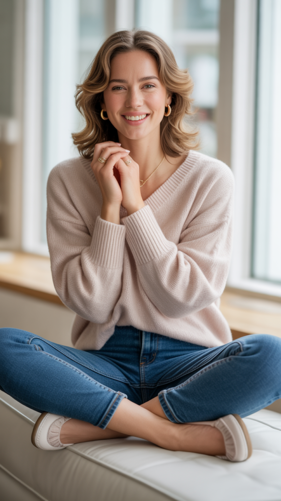 The Relaxed Denim and Cashmere Combination