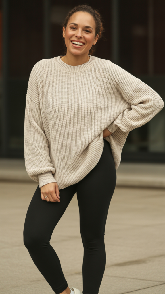 Oversized Sweater and Black Leggings