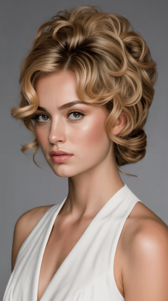  Curly Bouffant Updo