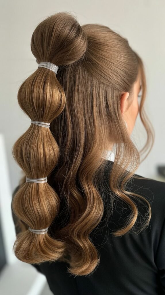 Bubble Ponytail Half-Up