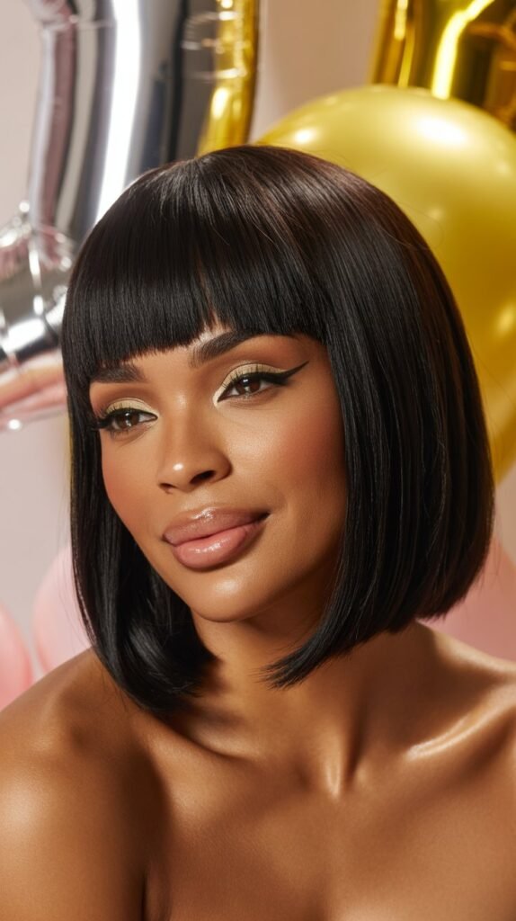 Blunt Cut with Bangs