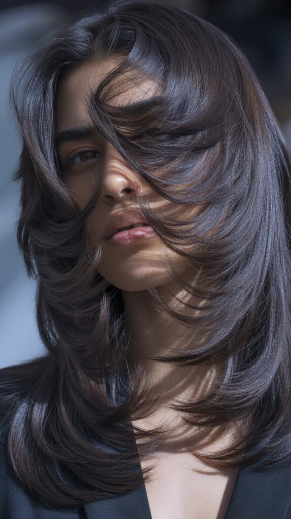 Top 30+ Stunning Haircut Ideas for Long Hair in 2025 31 Swooped Side Layers