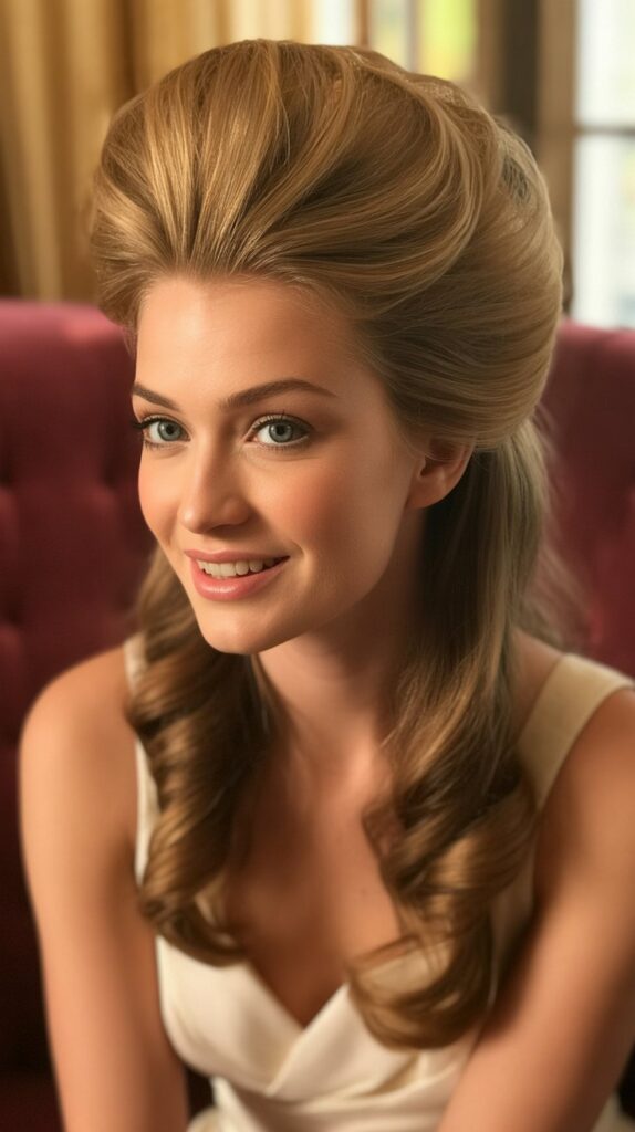 Top 27+ Half-Up Half-Down Prom Hairstyles 15 Voluminous Half-Up with Teased Crown