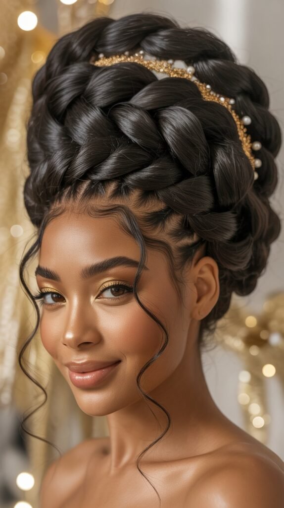  Fishtail Braid Updo Wig