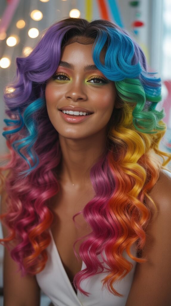 Rainbow Ombre Curls