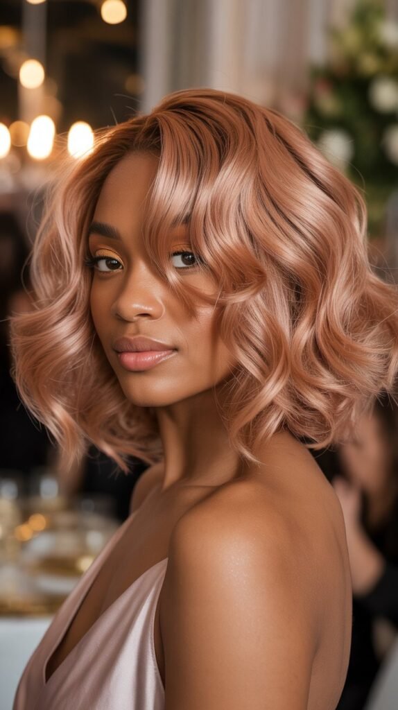 Rose Gold Wavy Lob