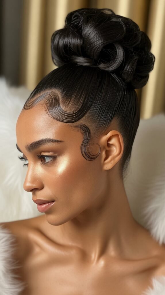  Cobalt Blue Sleek Ponytail